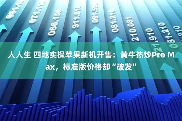 人人生 四地实探苹果新机开售：黄牛热炒Pro Max，标准版价格却“破发”