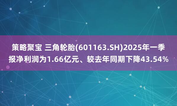 策略聚宝 三角轮胎(601163.SH)2025年一季报净利润为1.66亿元、较去年同期下降43.54%